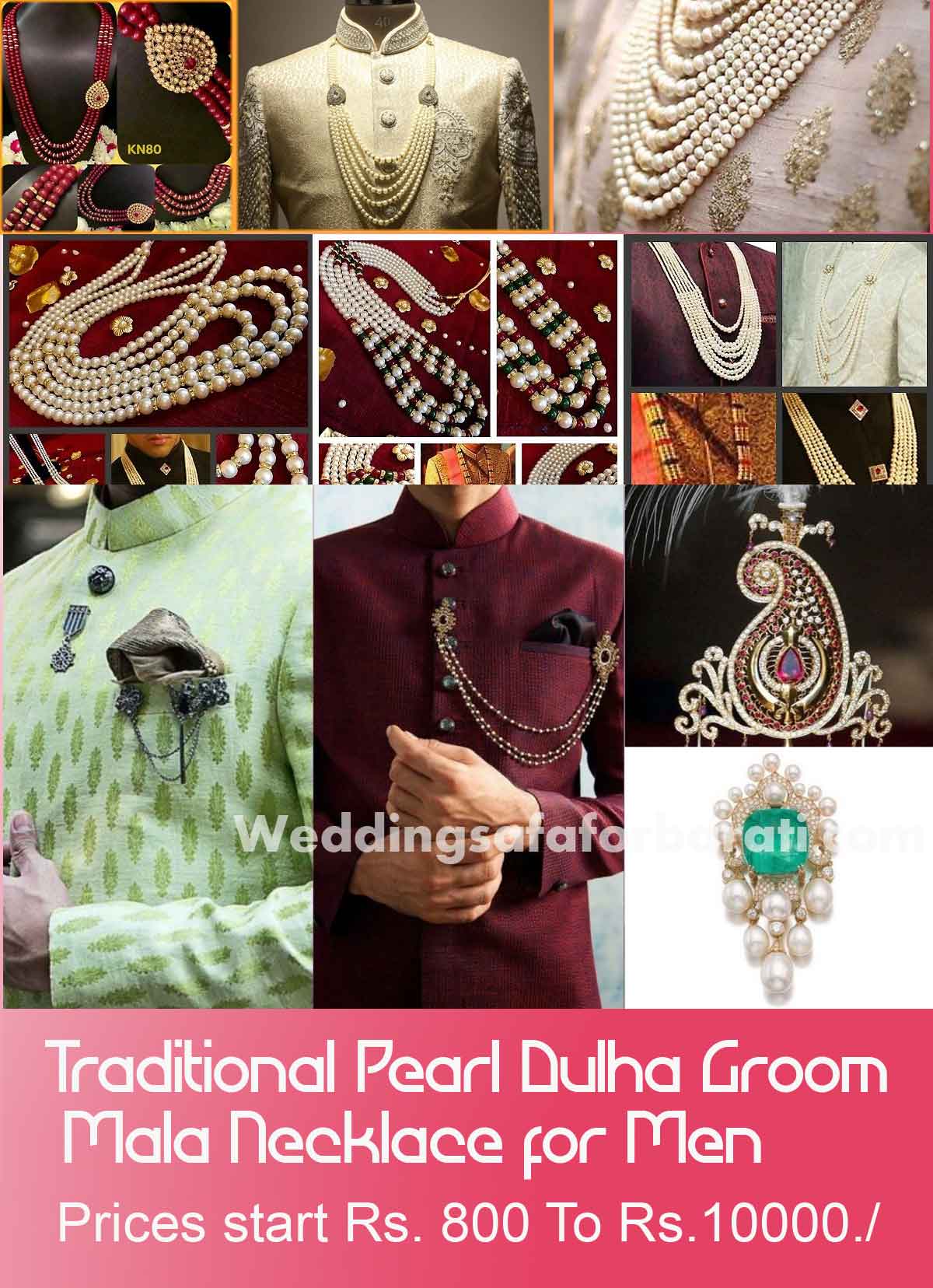 Traditional Pearl Dulha Groom Mala Necklace for Men  delhi, gurgaon, noida